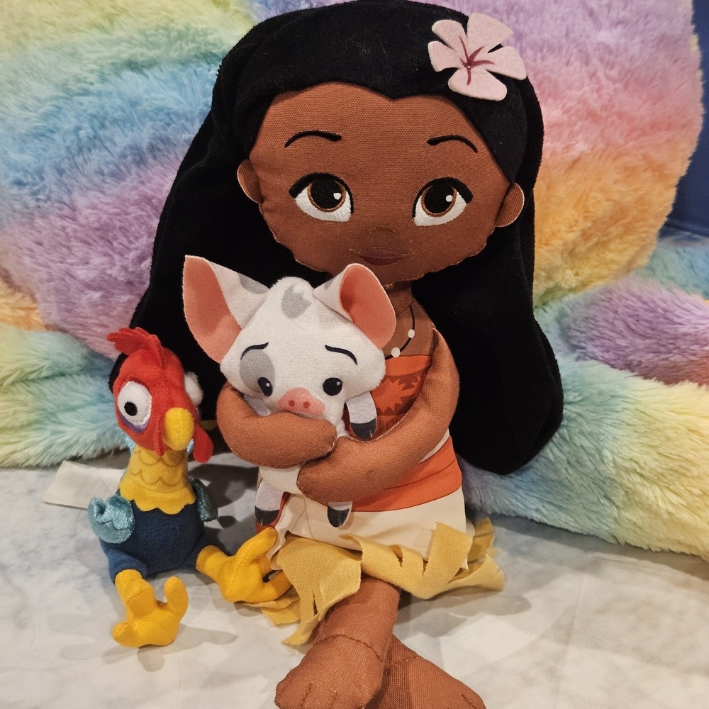Disney Moana Plush Doll w/ Pua Pig & Hei Hei‎ Shoulder Plush No Magnet